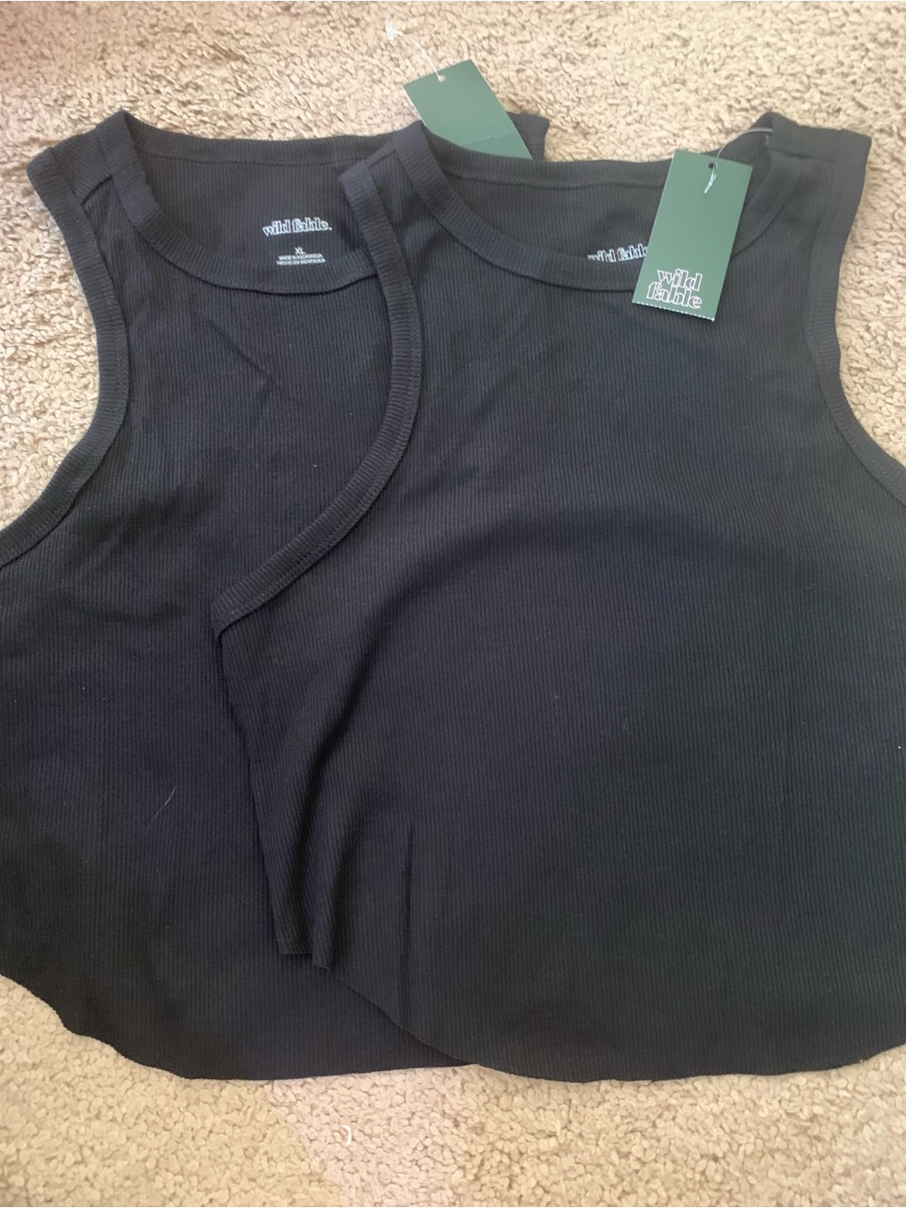 wild fable Black Ribbed Tank Tops - Pack of 2
